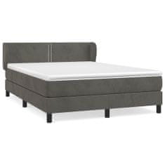 Vidaxl Box spring postel s matrací tmavě šedá 140x200 cm samet