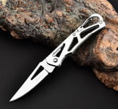 Pronett XJ5123 Zavírací nůž chrom s karabinou 14 cm