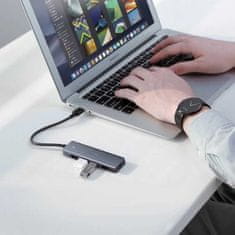 Ugreen Ugreen rozbočovač HUB USB-C - 4x USB 3.2 Gen 1 s napájecím portem USB-C šedý (CM219 70336)