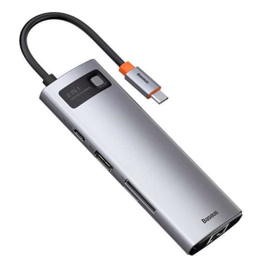 BASEUS Baseus 8v1 multifunkční USB-C HUB - USB-C 100 W / HDMI 4K 30 Hz / čtečka karet 3xUSB 3.2 RJ45 1 Gbps