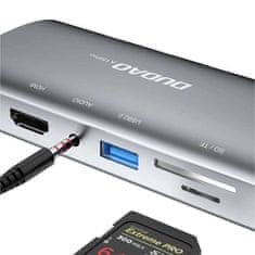 DUDAO Dudao 11v1 multifunkční HUB USB-C - USB-C 60 W HDMI 3,5 mm mini jack Čtečka SD karet VGA RJ45 3xUSB 3.2