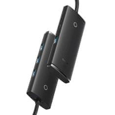 BASEUS Adaptér řady Baseus Lite HUB USB typu C - 4x USB 3.0 1m černý (WKQX030401)