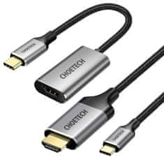 Choetech Choetech USB-C - HDMI 2.0 HUB set šedý (HUB-H12) + USB-C - HDMI kabel (3840 x 2160 @ 60Hz) 2m šedý (CH0021)