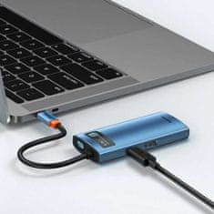 BASEUS Baseus Metal Gleam USB-C - USB-C PD 100W / HDMI / 3x USB-A 3.2 / RJ45 HUB 6 v 1 - modrý