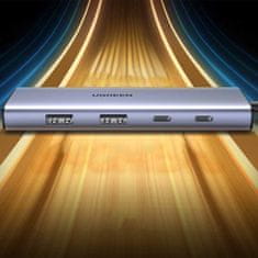 Ugreen USB C - HDMI / 2x USB C / 2x USB A HUB Ugreen CM500 - šedý