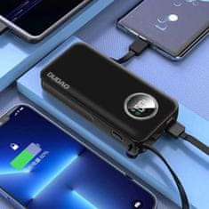 DUDAO Dudao Powerbank 10000mAh USB / USB-C 22,5W s integrovaným kabelem Lightning a USB-C bílá K15sW