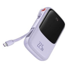 BASEUS Baseus Qpow Powerbank 10000mAh vestavěný kabel USB typu C 22,5W Rychlé nabíjení SCP AFC FCP fialová PPQD020105