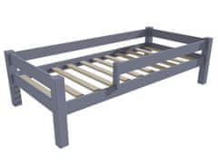 eoshop Dětská postel 8X8 01C se zábranou (Barva dřeva: barva šedá, Rozměr: 70 x 160 cm)