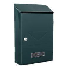 Rottner Pisa poštovní schránka zelená | Cylindrický zámek | 23.5 x 36 x 9.5 cm