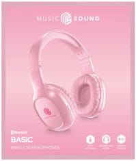 VšeNaMobily.cz Bluetooth sluchátka MUSIC SOUND s hlavovým mostem a mikrofonem, růžová