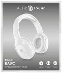 VšeNaMobily.cz Bluetooth sluchátka MUSIC SOUND s hlavovým mostem a mikrofonem, bílá