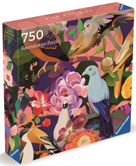 Levně Ravensburger Puzzle Art & Soul: Barevní ptáci a květy 750 dílků