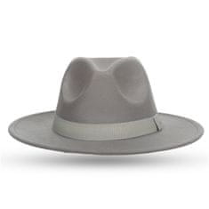 Aleszale Pánský plstěný klobouk s ozdobným plstěným páskem - šedá