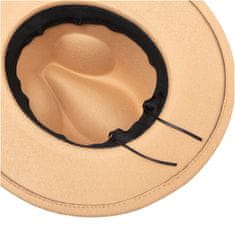 Aleszale Pánský plstěný klobouk s ozdobným plstěným páskem - béžová