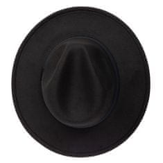 Aleszale Pánský plstěný klobouk s ozdobným plstěným páskem - černá
