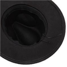 Aleszale Pánský plstěný klobouk s ozdobným plstěným páskem - černá