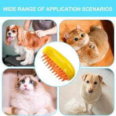 Netscroll Všestranný parní čisticí kartáč pro kočky a psy, přenosný nástroj pro péči a čištění, jemné a efektivní odstraňování srsti domácích mazlíčků, ekologicky šetrný, jednoduchý na použití, Brushy