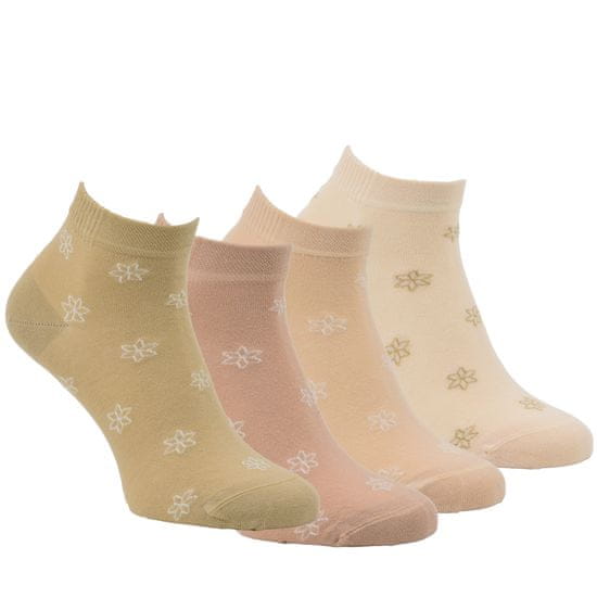 Zdravé Ponožky Zdravé ponožky dámské bavlněné vzorované elastické kotníkové ponožky 6301824 4pack