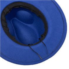 Aleszale Dámský plstěný klobouk s ozdobným pruhem s cvočky na plsti Elegantní - modrá