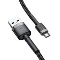 BASEUS Kabel Baseus Cafule robustní nylonový USB / micro USB QC3.0 2.4A 0.5M černo-šedý (CAMKLF-AG1)