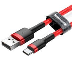 BASEUS Kabel Baseus Cafule robustní nylonový USB / USB-C QC3.0 3A 1M červený (CATKLF-B09)