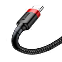 BASEUS Baseus Cafule Cable heavy-duty nylonový USB / USB-C QC3.0 3A 0,5M černo-červený kabel (CATKLF-A91)