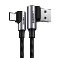 Ugreen Ugreen úhlový kabel USB - USB Type C Quick Charge 3.0 QC3.0 3 A 2 m šedý (US176 20857)