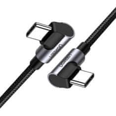 Ugreen Ugreen úhlový kabel s bočním konektorem USB typ C - USB typ C Power Delivery Quick Charge FCP 3 A 1 m šedý (70529 US323)