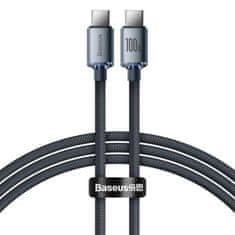 BASEUS Kabel USB řady Baseus Crystal Shine pro rychlé nabíjení a přenos dat USB typu C - USB typu C 100W 1,2 m černý (CAJY000601)