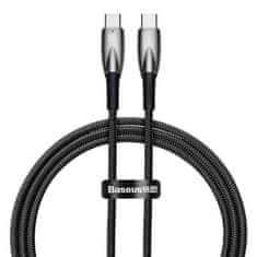 BASEUS Baseus Glimmer Series USB-C rychlonabíjecí kabel 480Mb/s PD 100W 1m černý