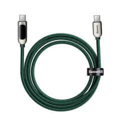 BASEUS Baseus USB Type C - USB Type C 100W (20V / 5A) Power Delivery kabel s měřičem spotřeby na displeji 2m zelený (CATSK-C06)