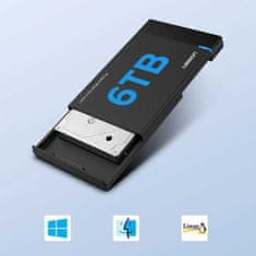 Ugreen Ugreen HDD SSD kryt SATA 2,5'' USB 3.2 Gen 1 (5 Gb/s) micro USB SuperSpeed + 0,5 m kabel černý (US221 30848)