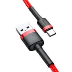 BASEUS Baseus Cafule Cable heavy-duty nylonový kabel USB / USB-C QC3.0 2A 3M červený (CATKLF-U09)