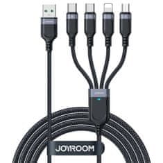 Joyroom USB 4v1 USB-A - 2 x USB-C / Lightning / Micro nabíjecí a datový kabel 1,2 m Joyroom S-1T4018A18 - černý