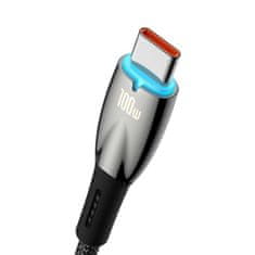 BASEUS Baseus Glimmer Series USB-A - USB-C 100W 480Mbps rychlý nabíjecí kabel 2m černý