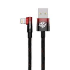 BASEUS Baseus MVP 2 Úhlový kabel s konektorem USB / Lightning na straně 1m 2,4A červený (CAVP000020)
