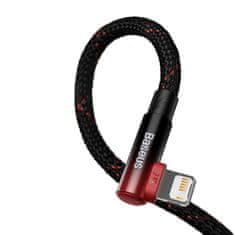 BASEUS Baseus MVP 2 Úhlový kabel s konektorem USB / Lightning na straně 1m 2,4A červený (CAVP000020)
