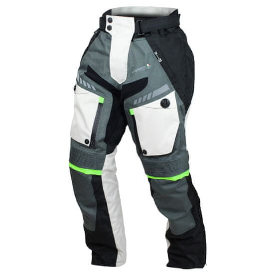 Cappa Racing Kalhoty moto pánské FIORANO textilní šedé / bílé
