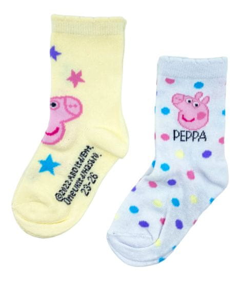 Eplusm Dívčí vysoké ponožky Star Prasátko Peppa - 2 ks