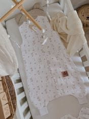 Baby Nellys Mušelínový spací vak s nohavičkami GOOSE, Soft, 70cm, bílá