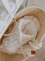 Baby Nellys Mušelínová zavinovačka s výztuží na zavazování GOOSE, 75x75cm, bílá