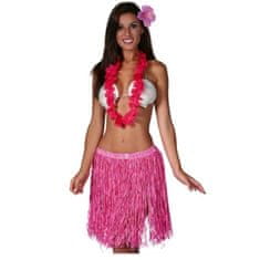funny fashion Kostým havajská tanečnice s květem růžová