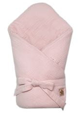 Baby Nellys Mušelínová zavinovačka na zavazování, 75x75cm, pudrově růžová