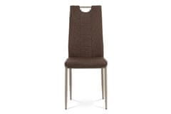 Autronic Moderní jídelní židle Jídelní židle, hnědá látka, kov cappuccino lesk (DCL-393 BR2)