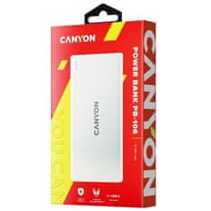 Canyon Powerbanka Powerbank 10000 mAh, Micro USB/ USB-C - bílá