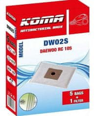 KOMA Sáčky do vysavače DW02S - Sada 25 ks sáčků do vysavače Daewoo RC 105