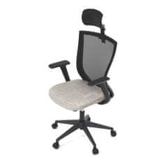 Autronic Kancelářská židle Kancelářská židle, černá MESH síťovina, tmavě béžová látka, houpací mechanismus, plastový kříž, kolečka pro tvrdé podlah (KA-V328 CRM)