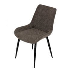 Autronic Moderní jídelní židle Jídelní židle, hnědá látka, černý kov (DCL-218 BR2)