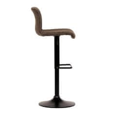 Autronic Barová židle Židle barová, hnědá látka v imitaci broušené kůže, černá podnož, výškově stavitelná (AUB-806 BR3)