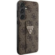 Guess Originální kryt GUESS - hardcase Grip Stand 4G Triangle Strass GUHCS24SPGS4TDW pro Samsung Galaxy S24 Brown